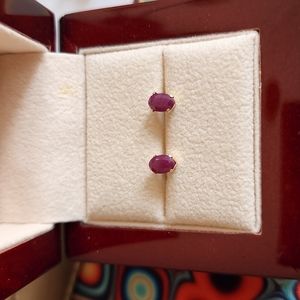 Genuine Ruby Earrings in 14k